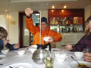 hot noodles in a cold restaurant Moganshan, China