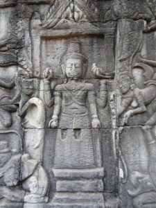 Vishnu in bas relief, Angkor Wat