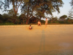 Sunset in front of our bungalow