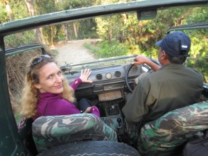Santin on safari, Bardia National Park