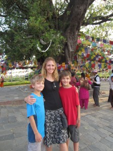 Under a bodhi tree (not THE bodhi tree), Lumbini, Nepal