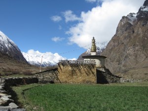 Chorten up-valley from Burji, Upper Tsum Valley