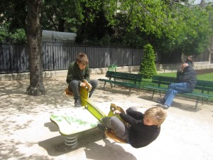 Rocking in the shadows of Notre-Dame Cathedral, Paris